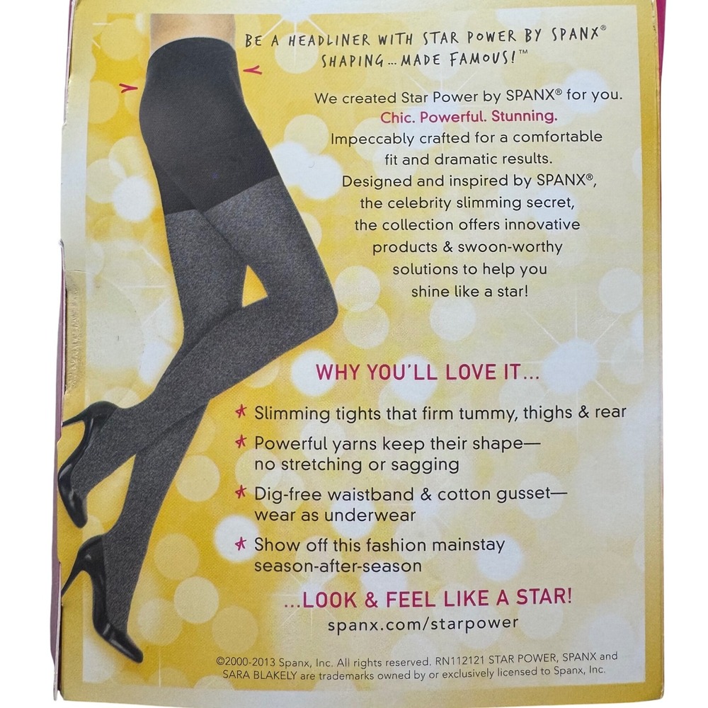 SPANX‎ Star Power Shaping Tights Tummy Control Heathered Gray Size E L XL - Picture 3 of 5